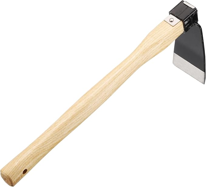 HARFINGTON Garden Hoe 15" x 4.72" Steel Hoe Garden Tool Anti-Rust with Non-Slip Wooden Handle Edger Weeder Shovel for Backyard Loosening Farm Planting Weeding