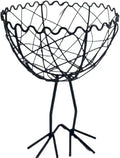 Chicken Wire Egg Basket Egg Holder Farmhouse Rustic Vintage Rooster Decor Chicken Shaped Egg Basket Fruit Storage Wire Basket For Collecting And Countertop Storing Egg (Black A)