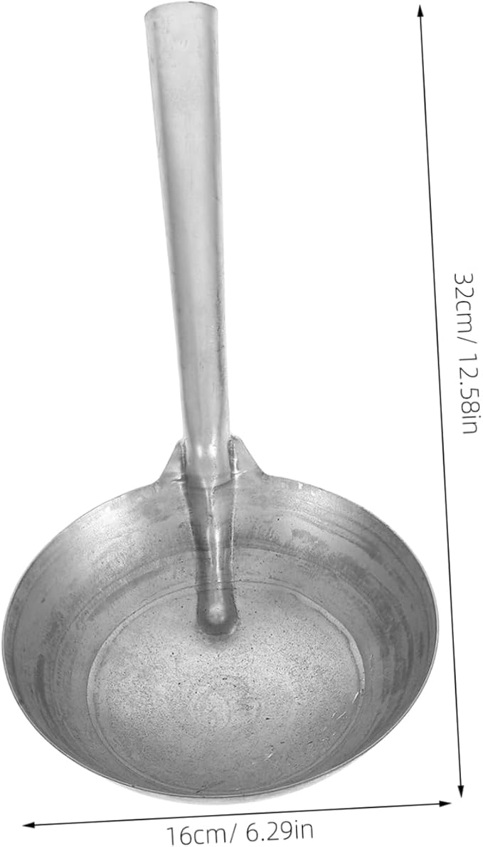 HANABASS Heavy Duty Iron Ladle for Watering and Feeding Ergonomic Handle Water Scoop for Farm and Garden Use Smooth Finish Metal Scoop for Livestock and Poultry
