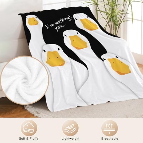 Cute Duck Blanket for Boys Girls Duck Lovers Gifts 50"x40" - Flannel - Image 4
