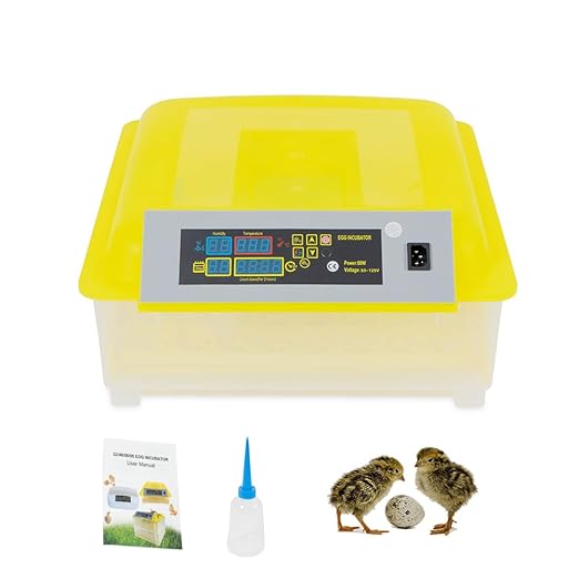 CROSSDESIGN Automatic Digital Egg Incubator 48 Eggs Poultry Hatcher Machine Breeder w/Temperature Control & Auto Turning for Hatching Chicken Duck Goose Quail Birds