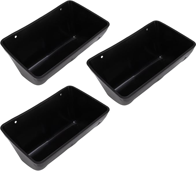 Pssopp Hanging Poultry Feeder Trough, Space Saving Design Versatile Use Easy to Cleanup Plastic Hanging Chicken Feeder for Farm (Black)