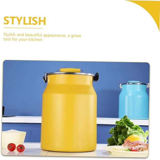 Zerodeko Stainless Steel Sealed Rice Storage Container Bucket for Home Use Multipurpose Airtight Grain and Flour Keeper with Smooth Capacity Kitchen Storage Bin for Rice Soybeans and More