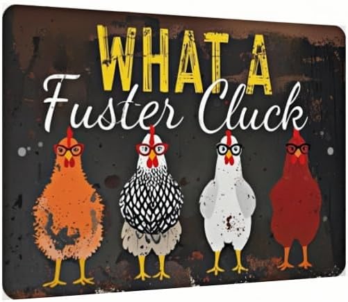 Metal Chicken Coop Sign – Vintage Farmhouse Decor, Humorous Hen House Sign, Suitable for Farm Fences, Yard, Kitchen, Outdoor, and Chicken Coop Decoration – 8x12 Inches
