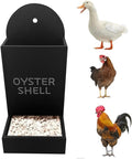 Chicken Oyster Shell and Grit Feeder, Hanging Chicken Feeder Trough, Oyster Shell Feeders for Chickens, Chicken Coop Accessories, Gravity Poultry Feeder, Automatic Chicken Feeders (Black)
