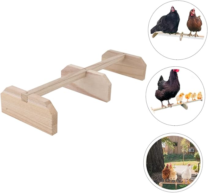 Hemoton 1piece Chicken Perch Bird Roosting Bar Wooden Stand Pet Supplies Macaw Parrot Perch