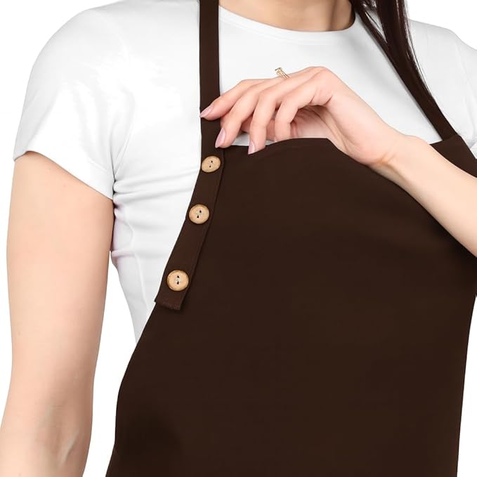 Kitchen Apron Cotton Waterdrop Resistant with adjustable Aprons for Women with Pockets 9 Color option Cooking