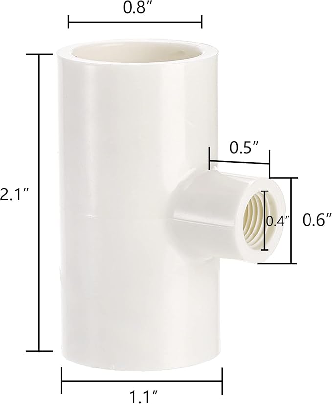 Hedume 40 Pack Chicken Waterer PVC Tee Fittings, PVC Tee Fittings for Threaded Poultry Nipples Chicken Water Drinker and Feeder Cups, Fully Automatic Poultry Waterers