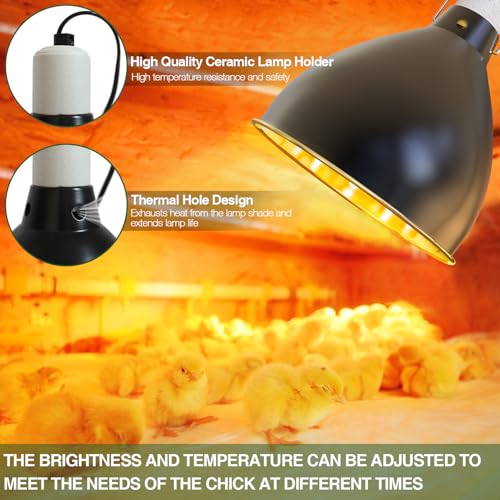 All-in-One Chick Brooder Kit with 75W Adjustable Heat Lamp - Red 2, Plastic, 1 liters, Spill-Proof Feeder & Waterer - Image 3