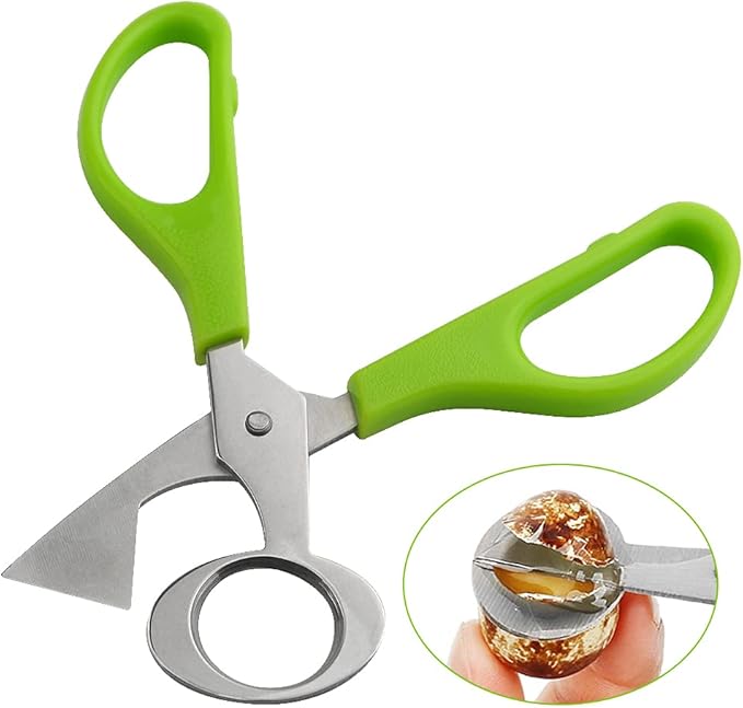 12Pack Stainless Steel Quail Egg Cutter - Scissors for Pigeon Eggs, Opener, Cracker - Four Colors