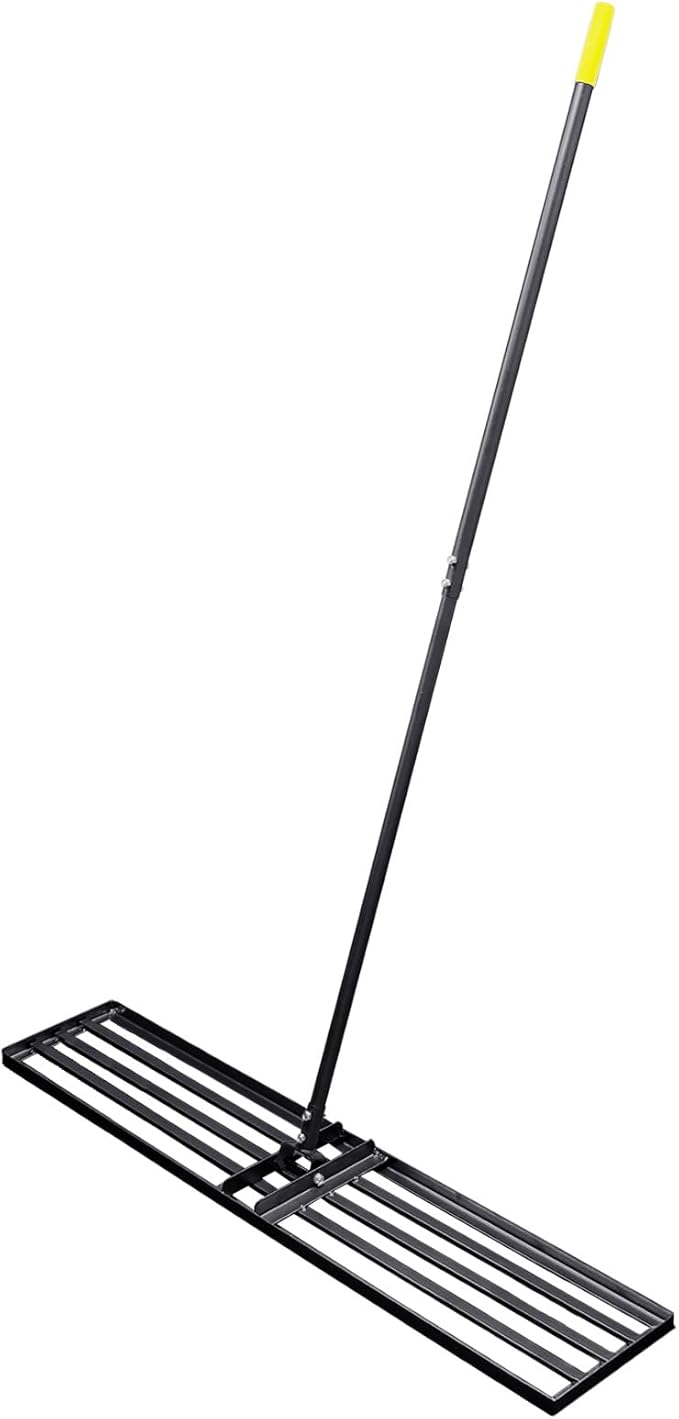 Professional Lawn Leveling Rake, 45x10inch Heavy Duty Lawn Lute & Lawn Leveller with Stainless Steel Pole, for Effortless Leveling on Garden, Golf Course, Farm, Backyard