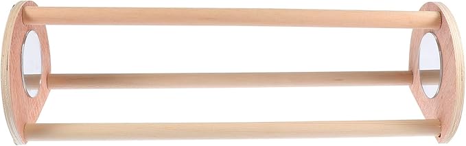 Wooden Chicken Perch Chick Roosting Bar Bird Stand Jungle Gym Chicken Toys with Mirror Poultry Accessories for Chick Parrot