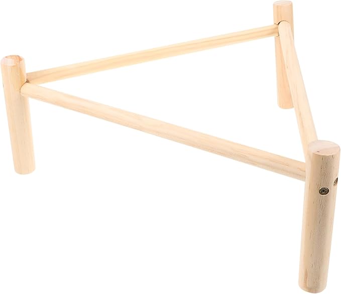 Kisangel Wooden Chicken Perch Roosting Bar Triangle Stand 42cm Equilateral X 16cm High Natural Wood Bird Playground for Chicken Coop Accessories