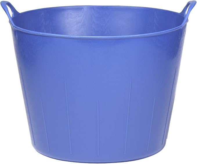 Little Giant® Poly/Rubber FlexTub Bucket | Ultra Durable & Versatile Farm Tub | Plastic Synthetic Gardening Tub (1, Blue)
