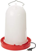 API 3 Gallon Heated Chicken or Bird Waterer with Overheating Protection, Galvanized Steel Handle, and Easy to Fill Funnel Design, White