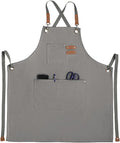 Chef Apron for Women Men with Pockets, Cotton Canvas Cross Back Adjustable Gardening Apron