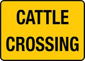 Cattle Crossing Tin Sign Warning Metal Sign Vintage Wall Decor for Home Farm Bar Coffee Shop Club Decoration 8x12 Inch
