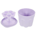 Brush Cleaning Box and Pad Set Purple Pp Makeup Brush Washer Bowl with Silicone Storage Rack Portable