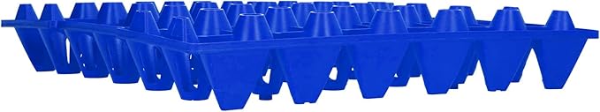Haofy 5PCS Egg Storage Crates Stackable Chicken Trays, Green Plastic 30 Cell Egg Holders for Home Farm Kitchen Storing Sorting Packing Shipping (Blue)