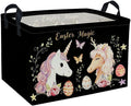 Rectangular Easter Unicorn Baskets Gift Basket Empty Kids Storage Bins Baby Girls Basket Kids Toy Storage Bin Organizer Box Room Decor for Home(Unicorn)
