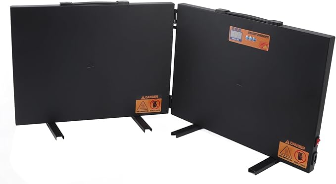 ZJchao Foldable Chicken Coop Heater 150W Large Size Adjustable Temperature Days Hours 2 Heating Plates Radiant Heat Panel for Chick Kitten Puppy Pets Animals Outdoor Indoor Use Metal (US Plug