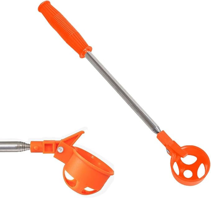 Egg Grabber for Chicken Eggs – Extendable Stainless Steel Egg Picker Tool, Lightweight Telescoping Egg Collector for Coop, Poultry Nest, and Farm (15"–78")