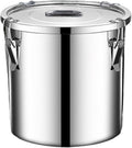 stainless steel food storage containers with lids lock clips airtight container large airtight for rice flour sugar grain coffee bean storage containers Kitchen jar (1.59gal/6L)