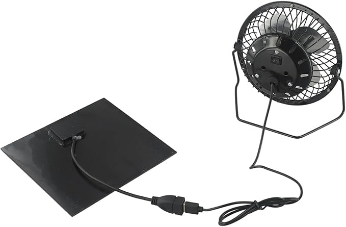 4Inch Solar Panel Fan Kit, USB 5W Solar Powered Pet House Cooling, Chicken Coop Ventilation, Small Space Cooling, Window Exhaust Fan For Shed, Chicken Coop, Greenhouse