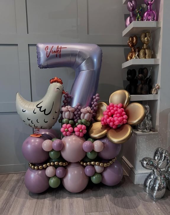 8pcs walking chicken animal balloons,white and black chicken walking balloons animals birthday party decorations supplies
