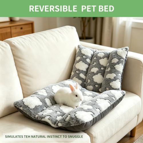 Double-Sided & Washable Bunny Bed, Thickened and Softer Rabbit Bed - One Size, Gray, Polyester - Image 5