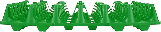 Plastic Egg Flats 30 Cell Holder Tray 5PCS, Durable Storage and Transportation Container - Stackable Design, Reusable Material, Ideal for Home and Farm Use (Green)