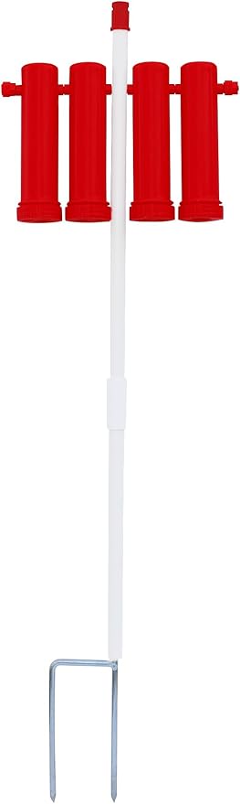 RentACoop Chicken Treat Dispenser - Suitable for Small and Large Treats - Includes Post for Indoor and Outdoor Placement - Large Size with 4 Tubes
