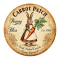 Carrot Patch Bunny Bliss Round Aluminum Metal Sign Retro Vintage Bunny Approved Sign - 8x8 Inch by Generic