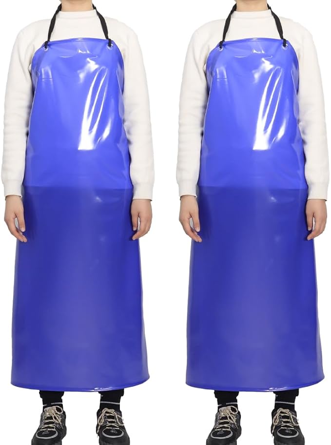Chemical Resistant Vinyl Apron - Extra Large Waterproof PVC Aprons for Dishwasher,Dog Grooming,Fish Cleaning