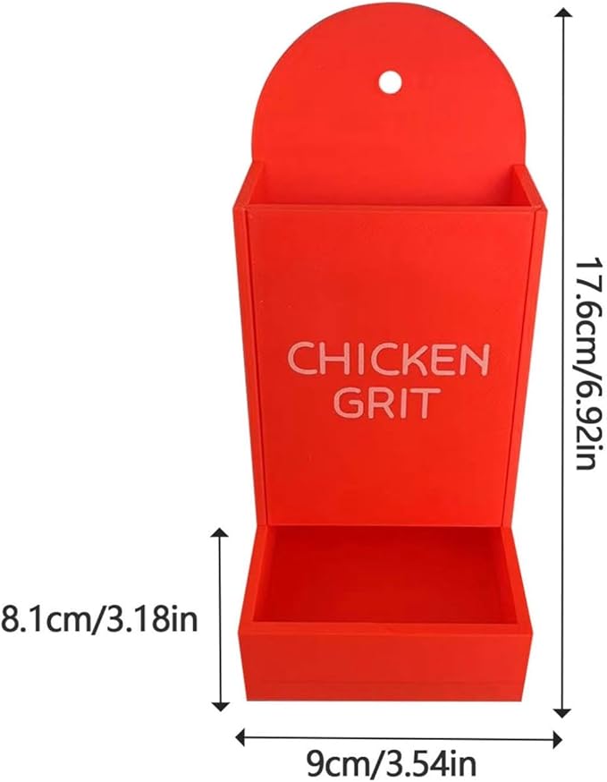 Gravel Feeder - Oyster Shell and Grit Feeder, Versatile Oyster Shell Feeders for Chickens,Hanging Chicken Feeders Trough,Precision Nutrition, Chickens Coop Accessories for Poultry (Red)