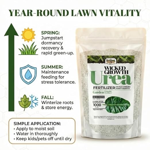 Old Cobblers Farm™ Wicked Growth High-Efficiency 46-0-0 Fertilizer - Urea - Fast-Acting Nitrogen Source for Lush Growth in Gardens & Farms -Soluble (5 lbs | 10 lbs | 15 lbs | 20 lbs) (10lbs)