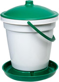 Premier 1 Quick Clean Bucket Waterer for Chickens & Poultry - 5 Gallon (White, Green, No Legs)