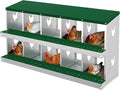 Chicken Nest Box, 10-Compartment Egg-Laying Box, Metal Hen House, Convenient for Collecting Eggs - Ventilated Poultry House Equipment - Suitable for Hens, Ducks Green,Without Stand