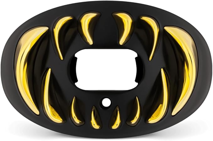 Battle Sports Chrome 3D Predator Oxygen Mouthguard - Convertible Strap, Superior Airflow & Better Performance, Maximum Protection, Works with Braces