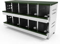 Metal Chicken Nesting Boxes - 10 Hole Wall-Mountable Laying Boxes with Lid & Roll-Away Egg Collection, Weatherproof Galvanized Steel, Includes 10 Fake Eggs for Chicken Coop, Red