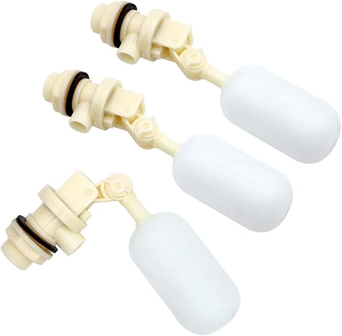 3 Pack Float Valve with Adjustable Arm Stable Water Float Valve Shut Off 1/2" Float Ball Valve for Horse Cattle Goat Pig Dog