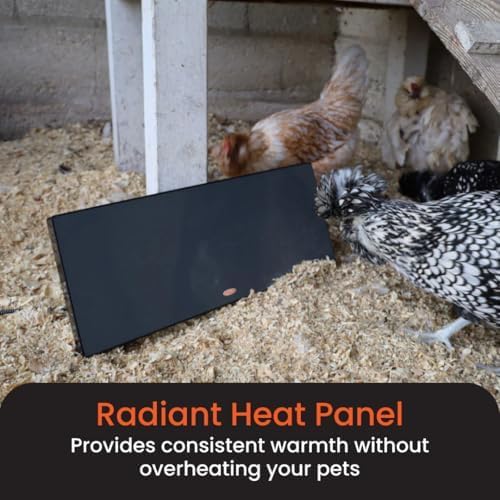 Cozy Products Cozy Coop, Chicken Coop Heater, Flat-Panel Radiant Heater with Thermal Protector, Energy-Efficient, Easy to Install, Ideal for Small Animals, 200 Watts, Black