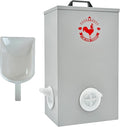 SARUFO Chicken Feeder Wall Hanging 25lb 3-Port All-Weather Metal Poultry Feeder with Plugs Wind and Rainproof Suitable for Chickens, Geese, Ducks, Turkeys, Quails