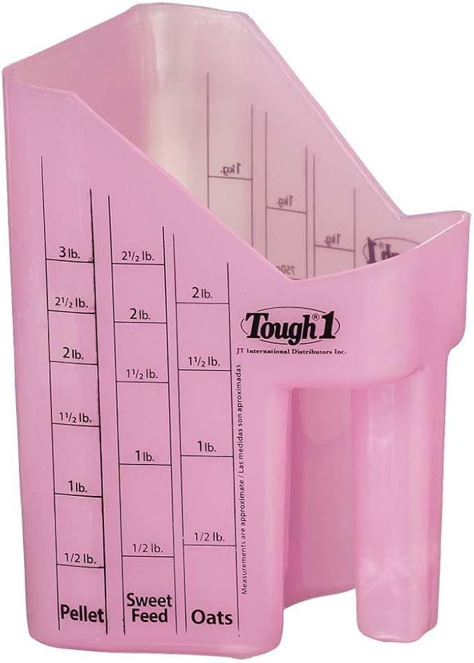 Tough 1 Feed Scoop w. Measurements Pink
