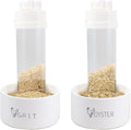 2 Pack Transparent PVC Chicken Feeder, Oyster Shell and Grit Feeder Hanging Ground Chicken Coop Feeder with Hanging Hook for Hens & Chicks (White)