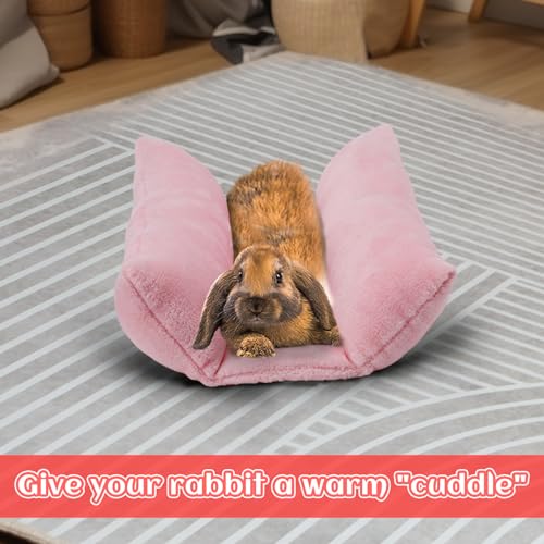 MEWTOGO 14" x 13" Bunny Bed for Rabbit Cage, Thickened & Soft - 13 x 14In, Pink, flannel - Image 6