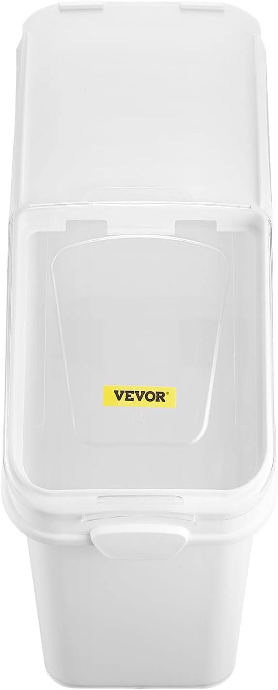 Mophorn 21 Gallon Food Storage Containers 500 Cup Ingredient Bin with Scoop and Sliding Lid Commercial Food Container Ideal for Rice storage, Dog Food Container, Flour and Sugar Containers, White