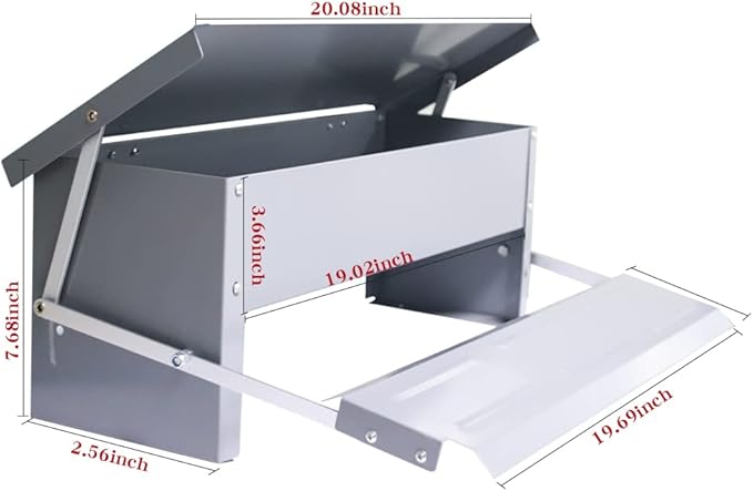 Automatic Chicken Feeder 5L Treadle Galvanized Steel Poultry Feeders Self-Opening Automatic Food, with Weatherproof Lid Rain Cover for Roosters Pheasant Chicken Outdoor Coop