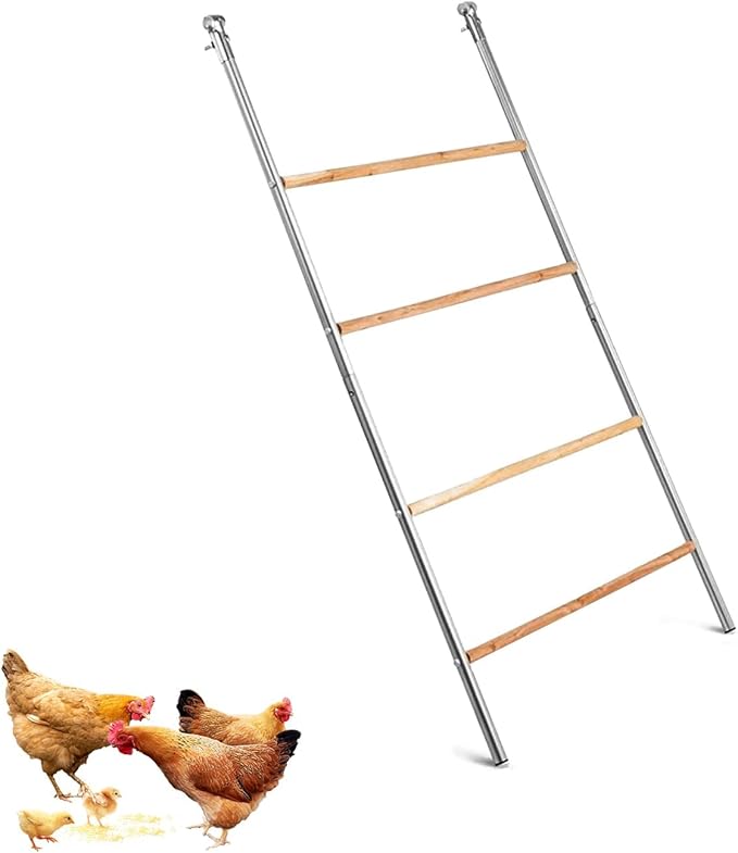 Chicken Perch for Coop with Ladder, Roosting Bars for Chickens in Coop, Poultry Duck Hen Chick Enrichment Toys to Exercise Makes The Meat Firmer for Yard Farm, 55"x 40"