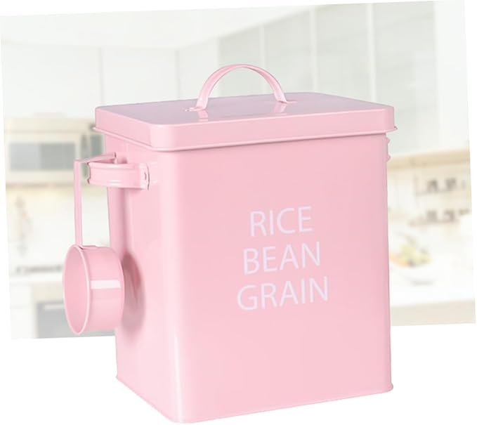 Pet Food Storage Barrel Sealed Metal Container with Lids for Dog Food Airtight Grain Storage Case